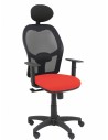 Piqueras y Crespo Silla Alocén malla negra asiento bali naranja oscuro brazos regulables cabecero fijo