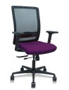 Piqueras y Crespo Silla Haches traslack malla negra asiento bali morado brazos 2D ruedas 65mm