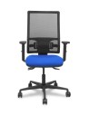 Piqueras y Crespo Silla Bormate asincro malla negra asiento bali azul brazos 2D ruedas 65mm