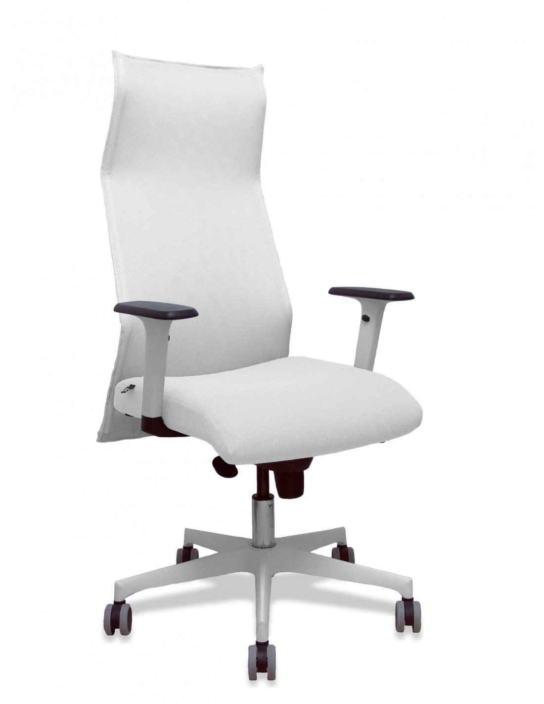 Piqueras y Crespo Sillón Sahuco blanco bali blanco brazos blancos base blanca ruedas parqué 65mm