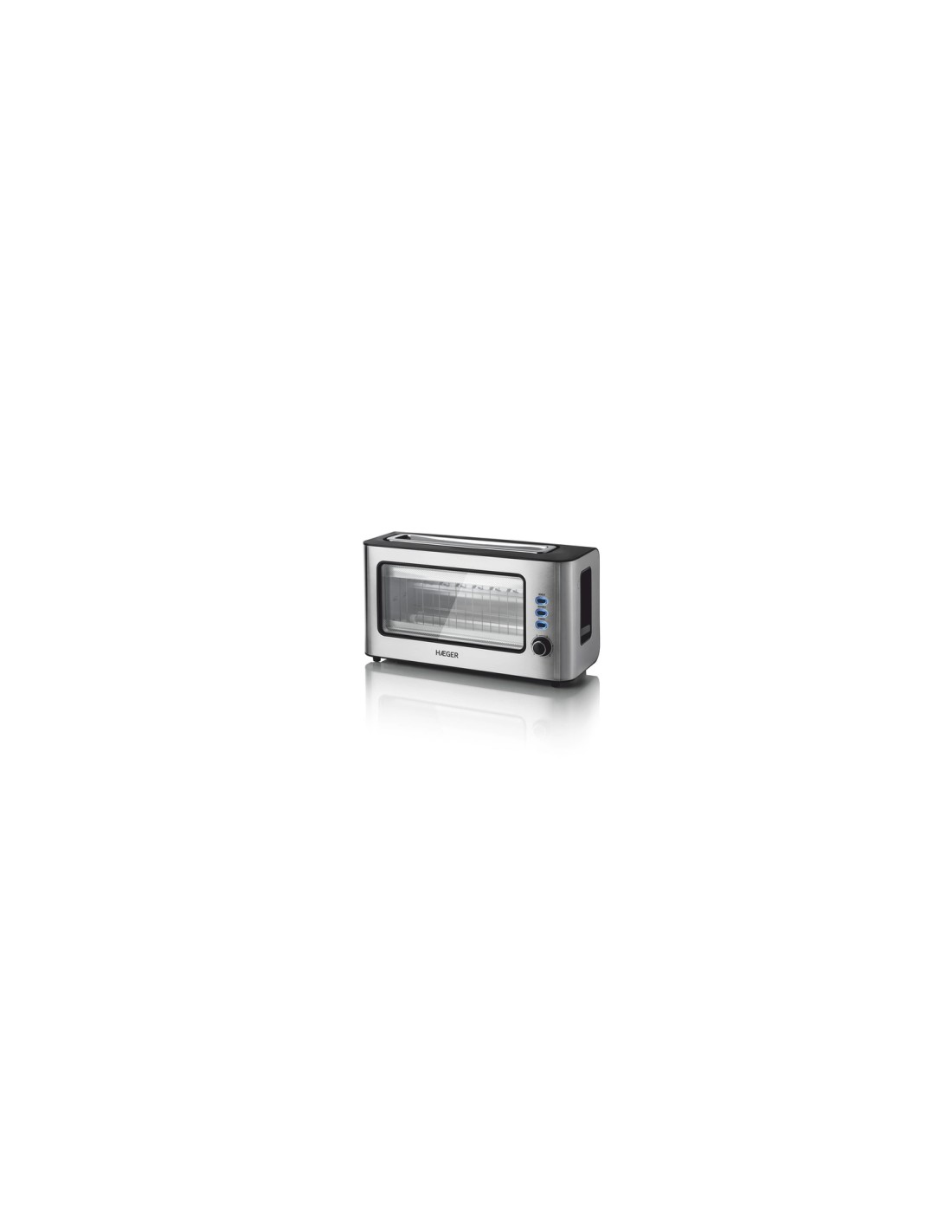 Haeger TO-100.014A tostadora 6 2 rebanada(s) 1000 W Negro, Acero inoxidable