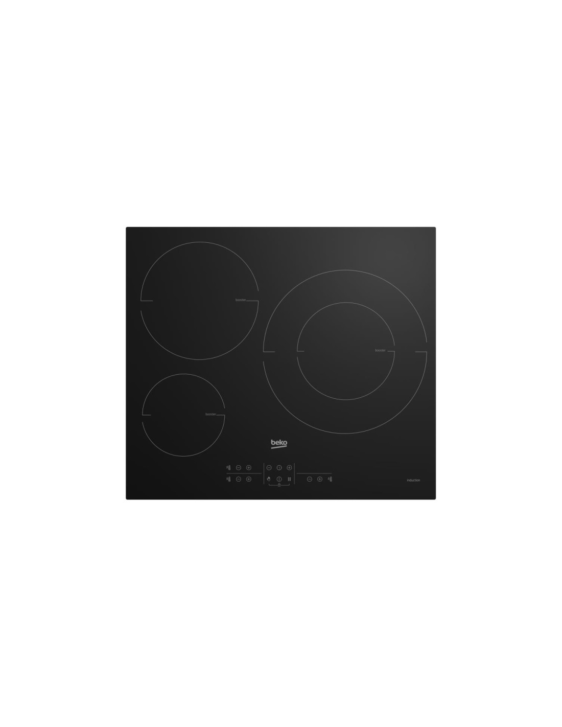 Beko HII63205MT hobs Negro Integrado 58 cm Con placa de inducción 3 zona(s)