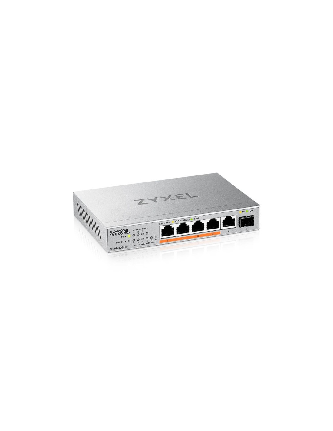Zyxel XMG-105HP No administrado 2.5G Ethernet (100/1000/2500) EnergÍ­a sobre Ethernet (PoE) Plata