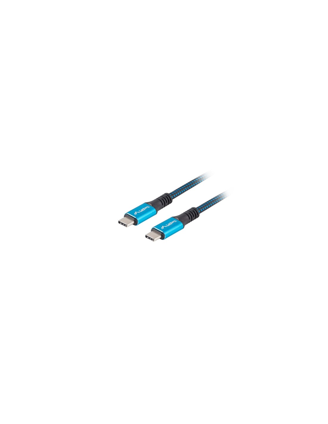 Lanberg CA-CMCM-45CU-0005-BK cable USB 0,5 m USB4 Gen 2x2 USB C Negro, Azul