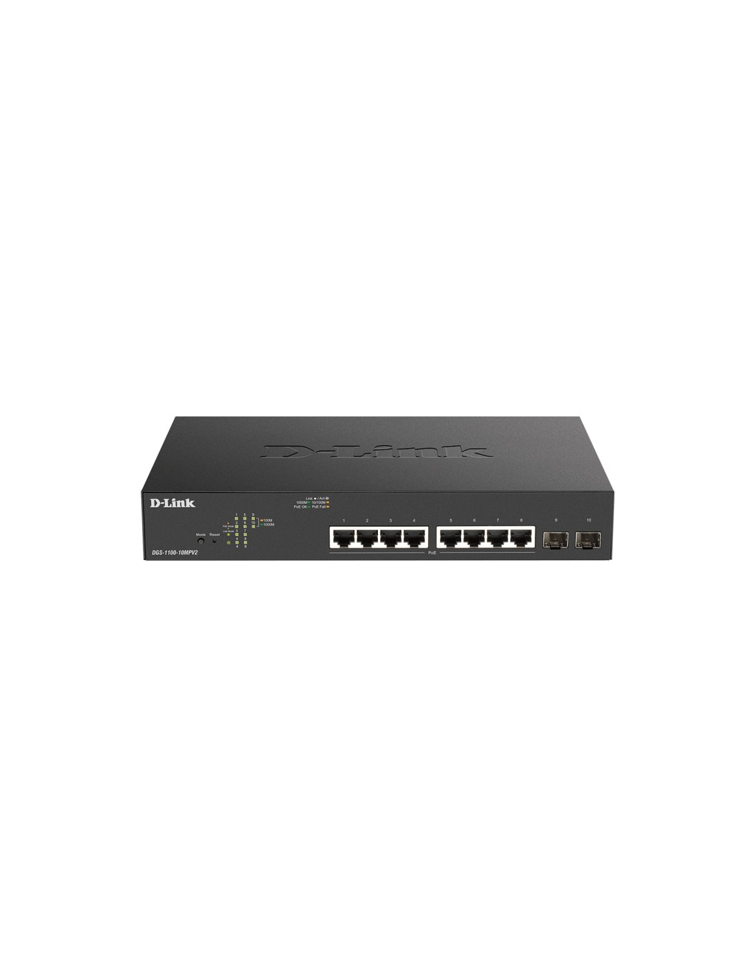 D-Link DGS-1100-10MPV2 Gestionado L2 Gigabit Ethernet (10/100/1000) EnergÍ­a sobre Ethernet (PoE) 1U Negro