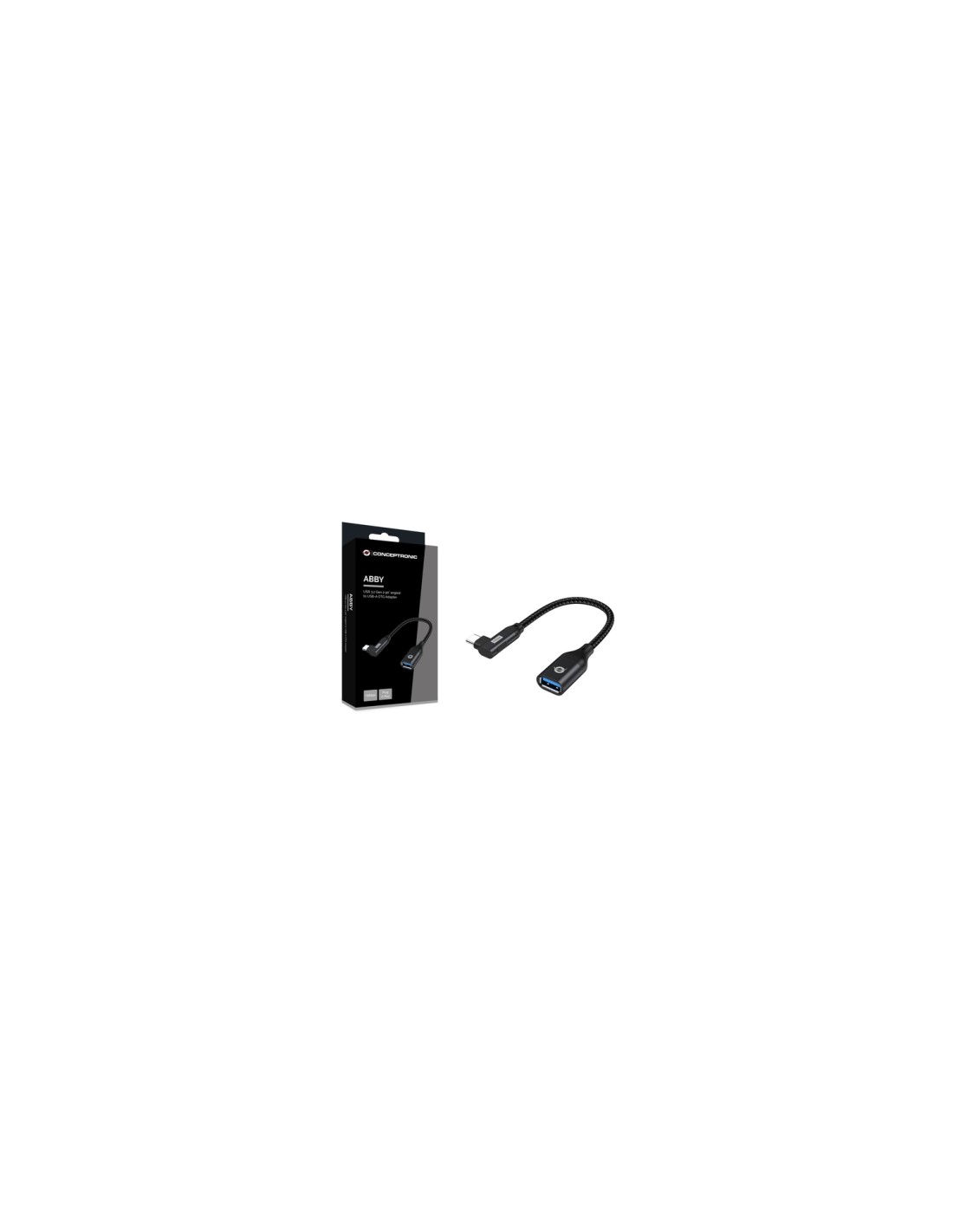 Conceptronic ABBY19B cambiador de género para cable USB-C USB-A Negro