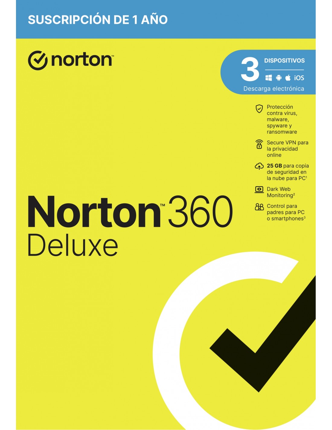 NortonLifeLock 360 Deluxe Seguridad de antivirus Base Español 1 licencia(s) 1 año(s)