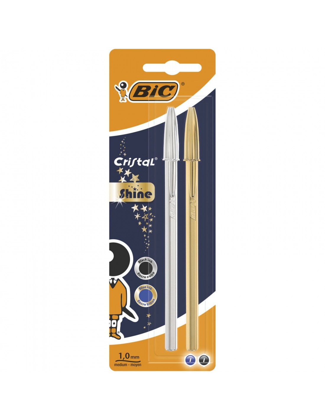 BIC 9213361 bolÍ­grafo Negro, Azul Medio 2 pieza(s)