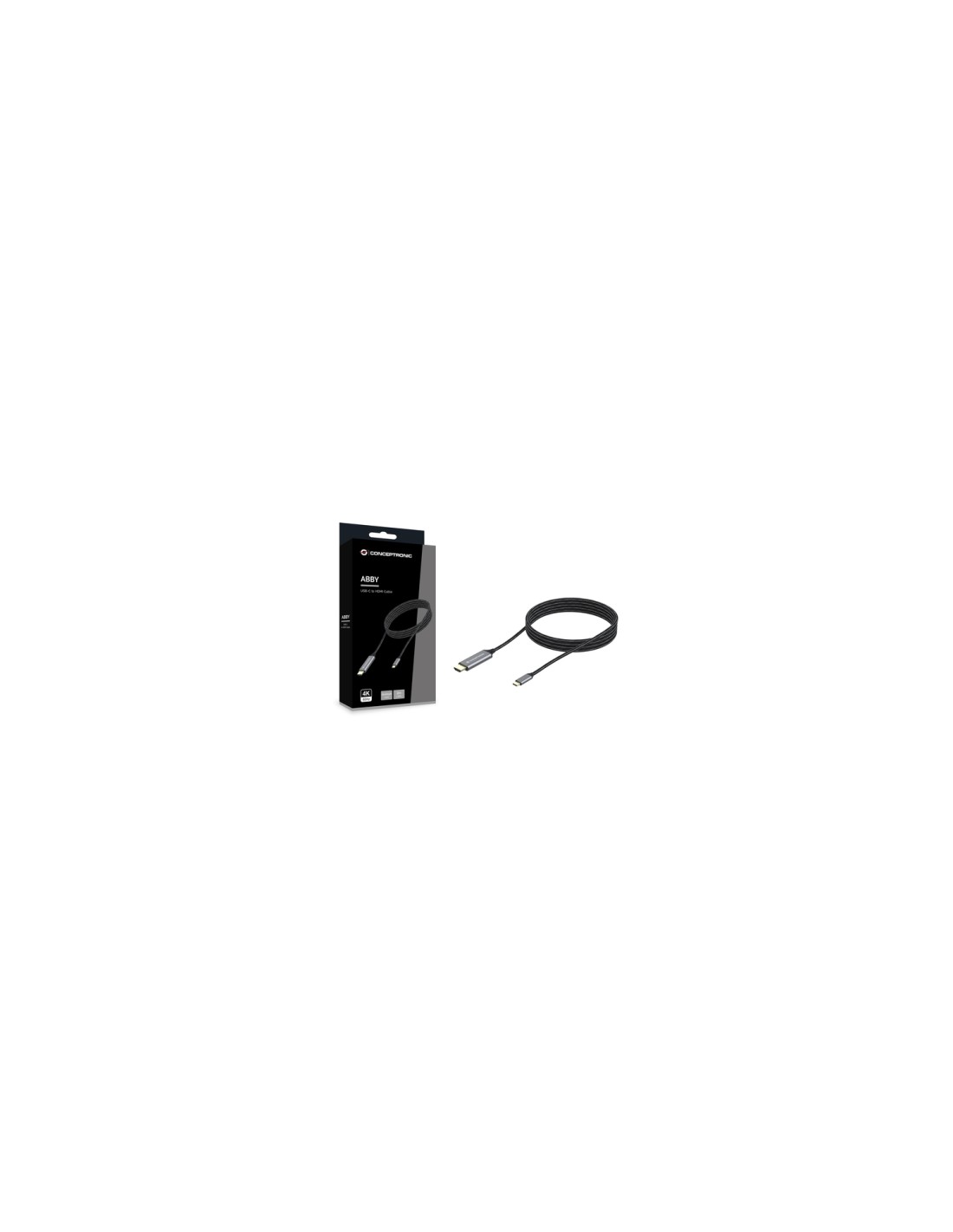 Conceptronic ABBY10G adaptador de cable de vÍ­deo 2 m USB Tipo C HDMI Gris