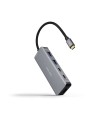 Nanocable HUB USB-C 6 en 1, Conversor USB-C 3.2 GEN1 5G a 2 x USB-A + 2 x USB-C + HDMI + USB-C PD 100W, Aluminio, 15 cm, Gris