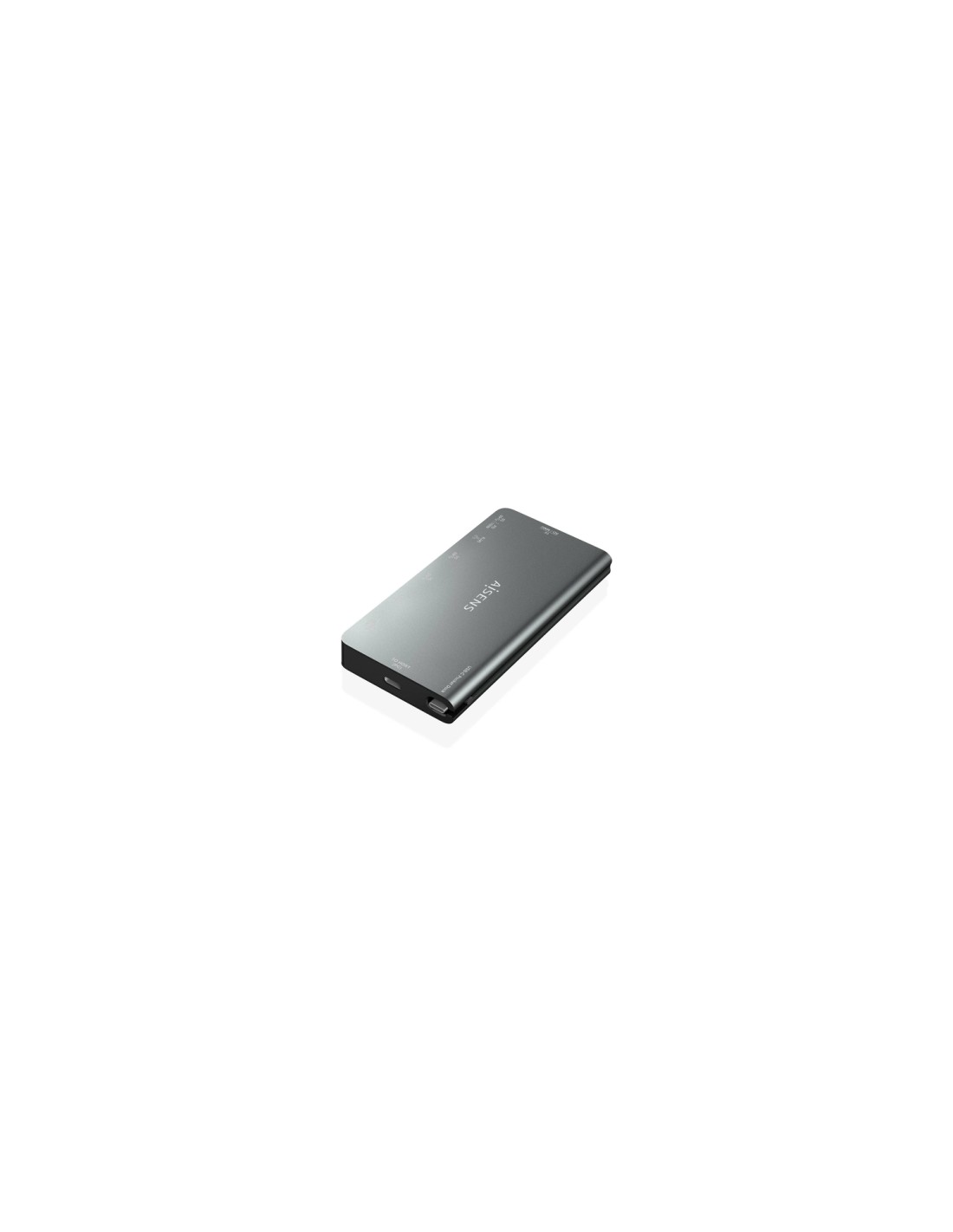 AISENS USB-C Dock 8 en 1, USB-C a 1xHDMI, 1xRJ45, 3xUSB-A, 1xUSB-C Datos+PD, 1xSD, 1xMicro SD, Gris, 10 cm