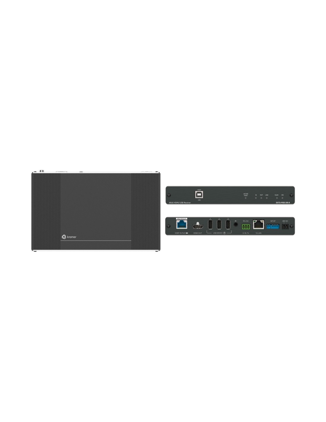 Kramer Electronics EXT3-POE-XR-R Receptor AV Negro