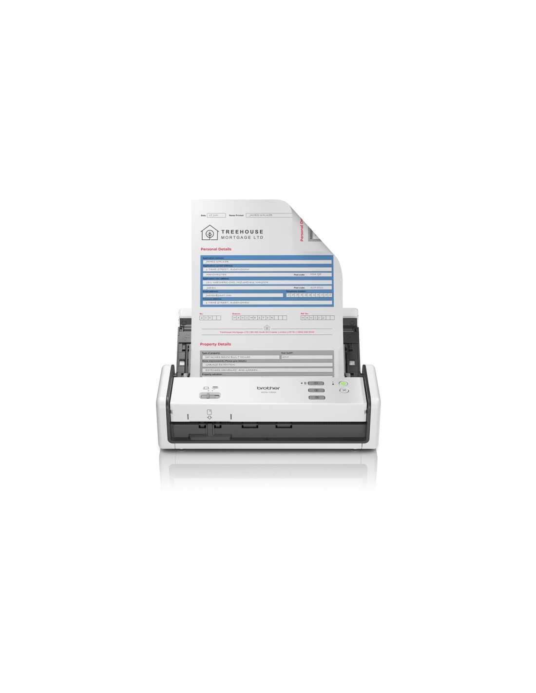 Brother ADS-1300 Escáner con alimentador automático de documentos (ADF) 1200 x 1200 DPI A4 Blanco