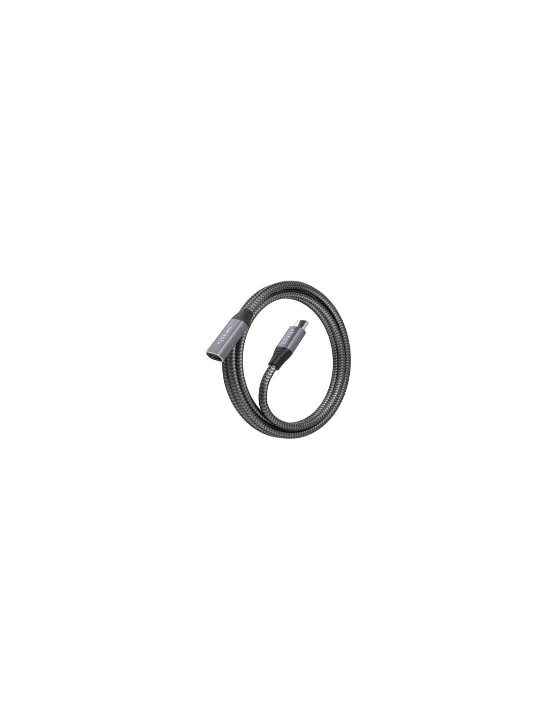 AISENS Cable USB 3.2 Gen2x2 Aluminio 20Gbps 8K@30Hz 5A 100W, Tipo USB-C/M-USB-C/H, Gris, 1.5 m