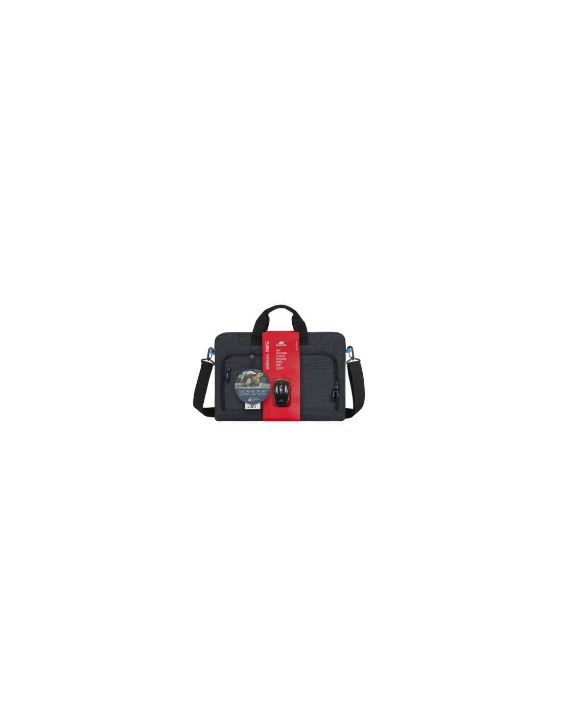 Rivacase Regent 8058 43,9 cm (17.3") Bandolera Negro, Cian