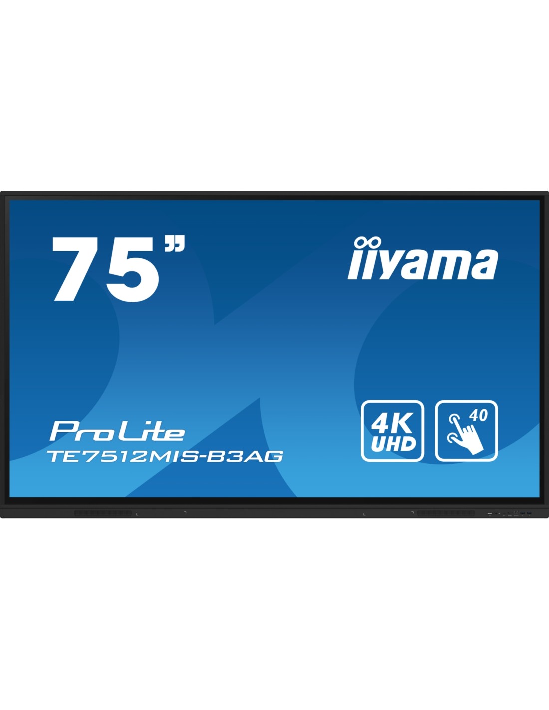 iiyama TE7512MIS-B3AG pantalla de señalización Diseño de quiosco 190,5 cm (75") LCD Wifi 400 cd / m² 4K Ultra HD Negro Pantalla 