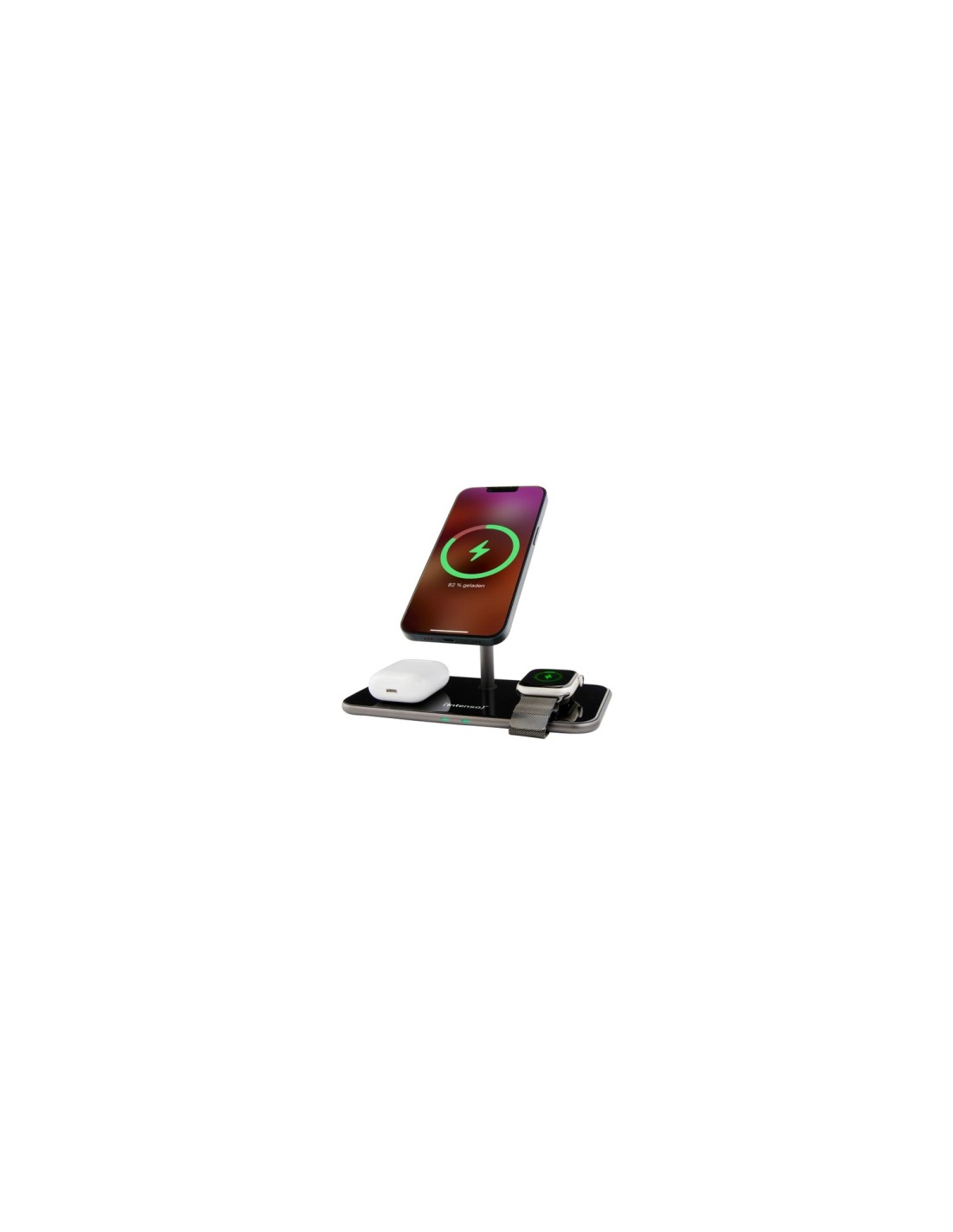 Intenso MB13 Auriculares, Smartphone, Reloj inteligente Negro USB Cargador inalámbrico Carga rápida Interior