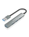 AISENS HUB USB 3.0 Aluminio, 1xUSB3.0 A/H+3xUSB2.0 A/H, Gris, 10cm