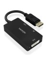 AISENS Conversor Displayport V1.2 a VGA/DVI/HDMI, DP 1.2/M-VGA/H-DVI/H-HDMI/H 4K, Negro, 15cm