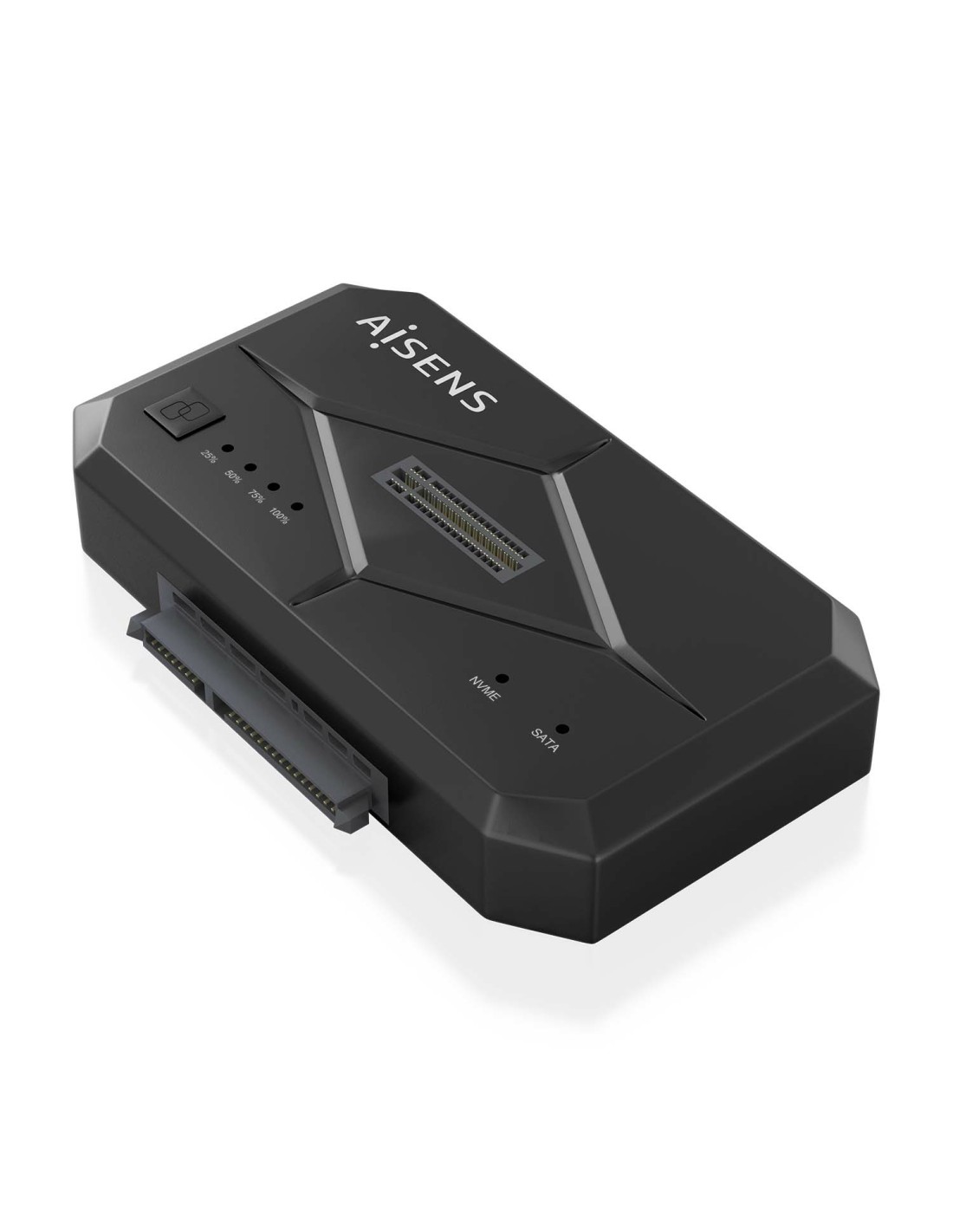 AISENS Estación de Docking SATA 2.5/3.5, M.2 NVMe a USB 3.0/3.1 Gen1, Clone, Negro