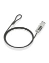 AISENS Cable de Seguridad tipo NANO con cerradura de combinación para ordenador, monitor, portátil 1.5m