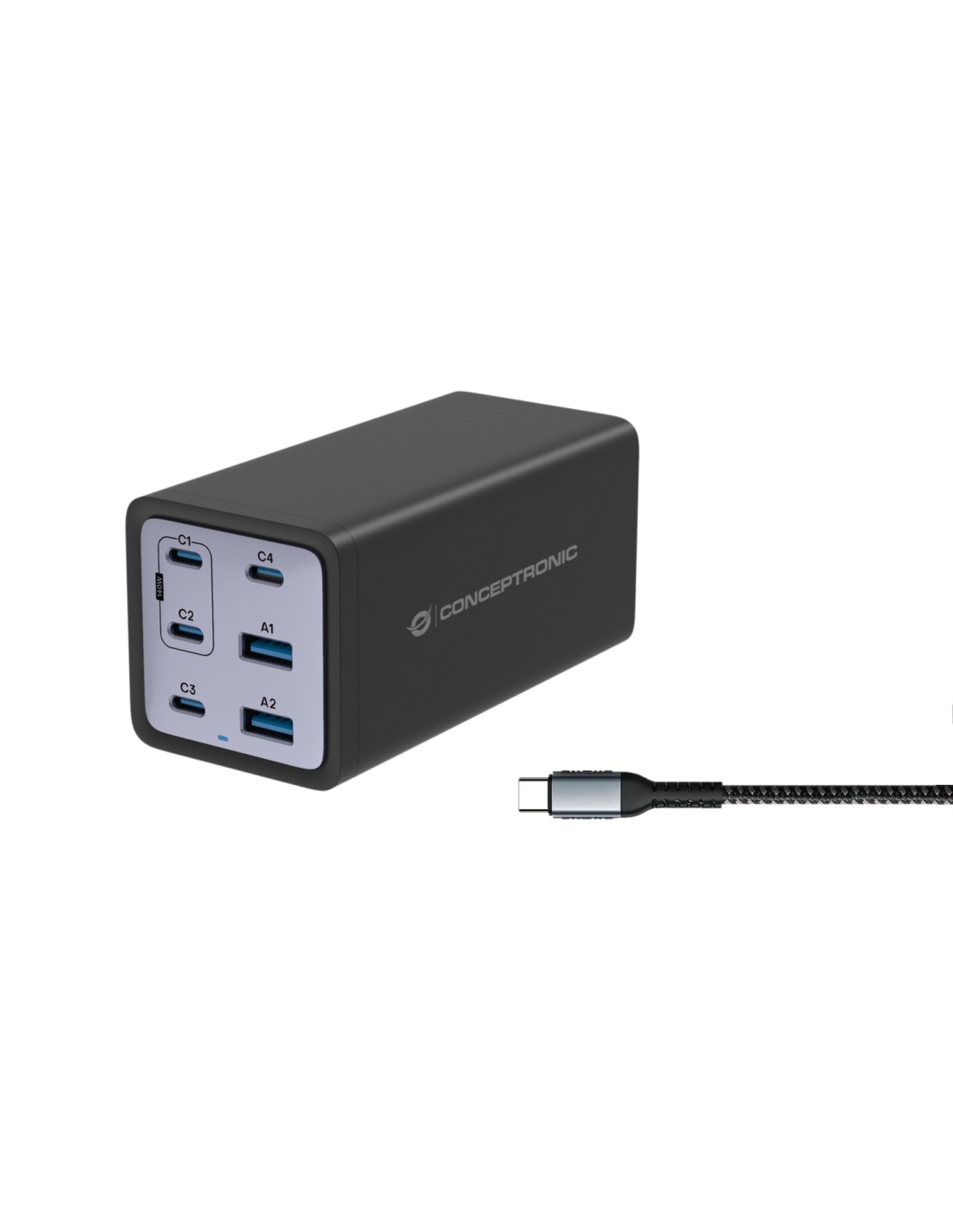 Conceptronic OZUL06BE cargador de dispositivo móvil Universal Negro Corriente alterna Carga rápida Interior