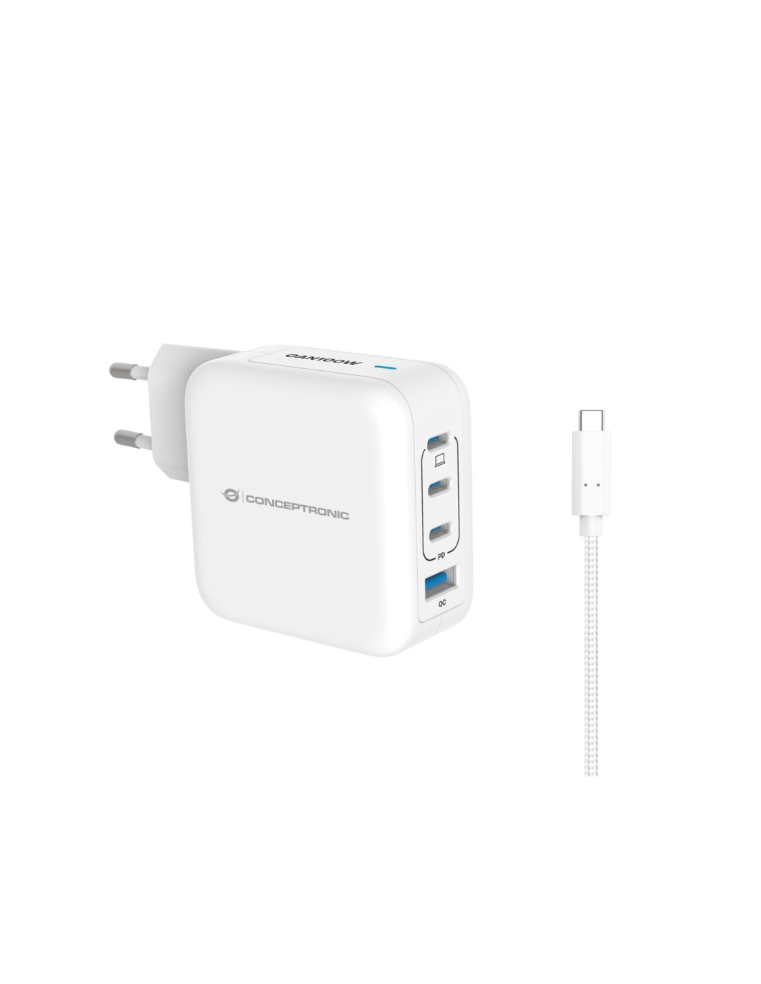 Conceptronic ALTHEA18W cargador de dispositivo móvil Universal Blanco Corriente alterna Carga rápida Interior