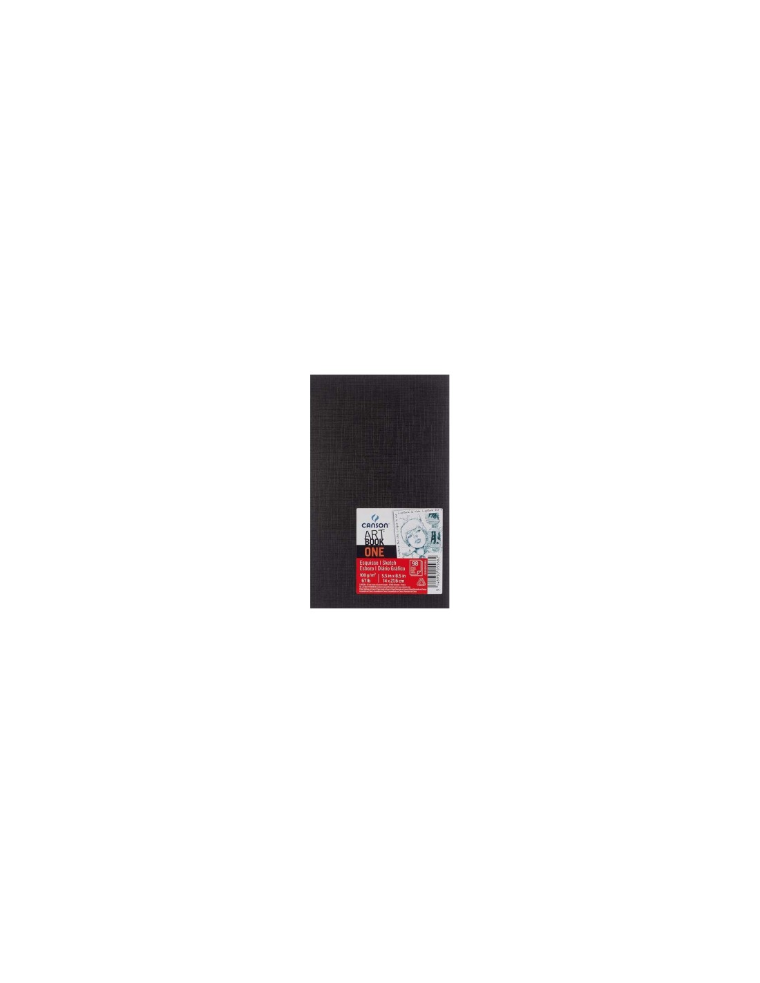 Canson Sketch One Fino Cuaderno de Dibujo con 98 Hojas 100g 14x21.6cm - Color Blanco