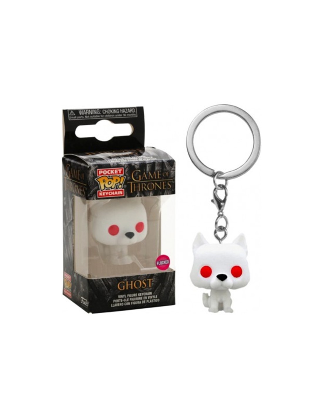 Funko pop keychain llavero juego de tronos fantasma terciopelo flocked edicion especial 45044