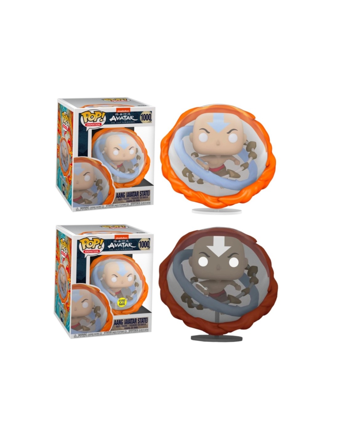 Funko pop animacion avatar the last airbender la leyenda de aang todos los elementos glow in the dark brillo en la oscuridad edi