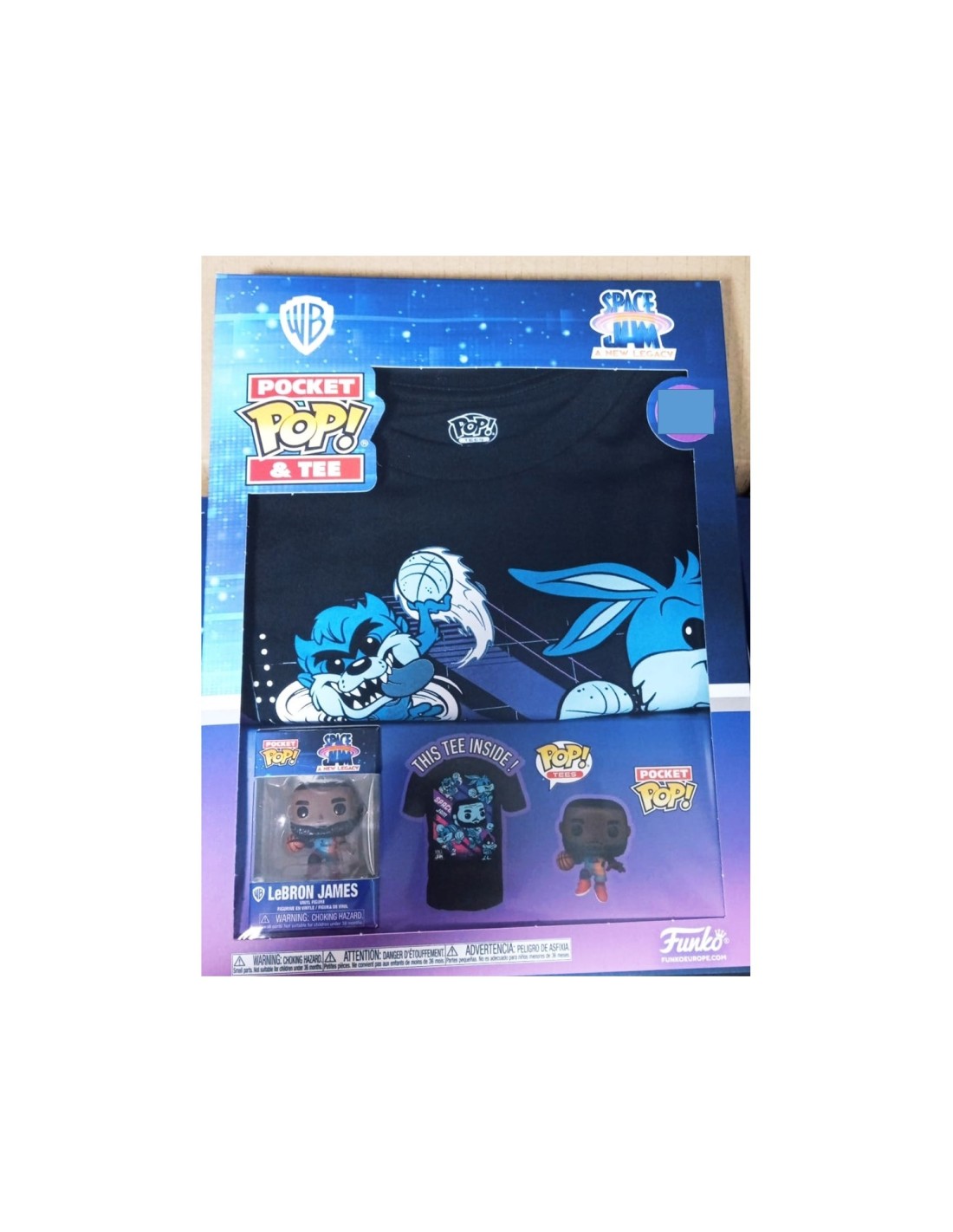 Pop & tee space jam looney tunes lebron james funko + camiseta talla xl