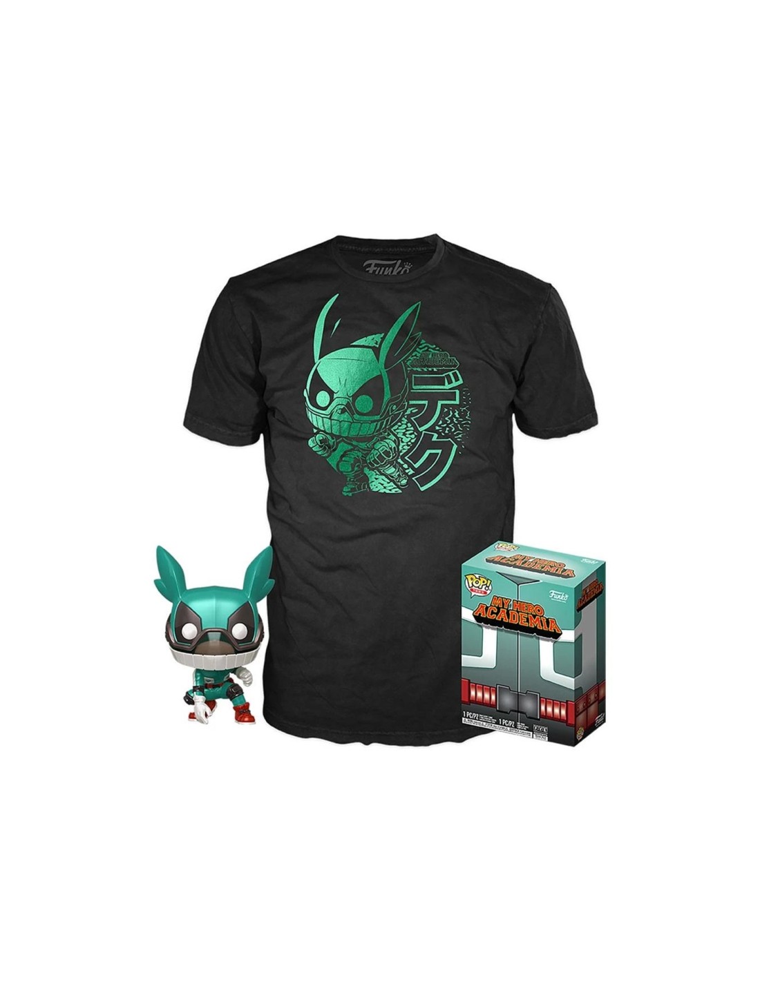 Pop & tee my hero academia deku con casco (full mech suit) funko + camiseta talla s