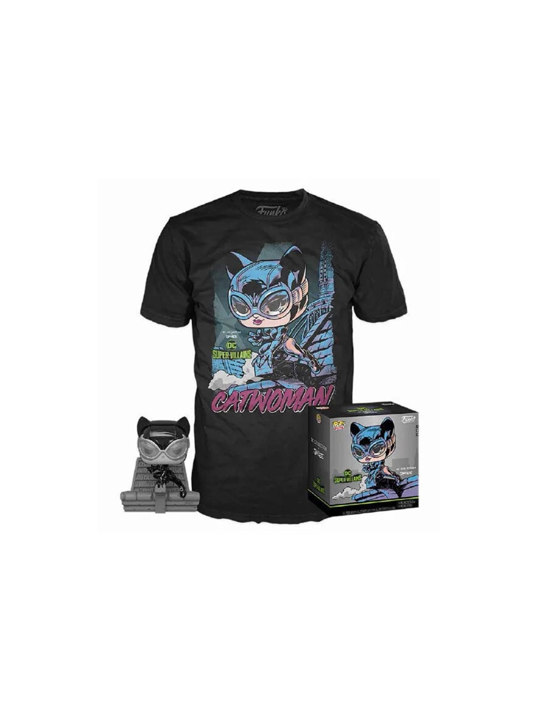 Pop & tee dc jim lee catwoman funko + camiseta talla xl