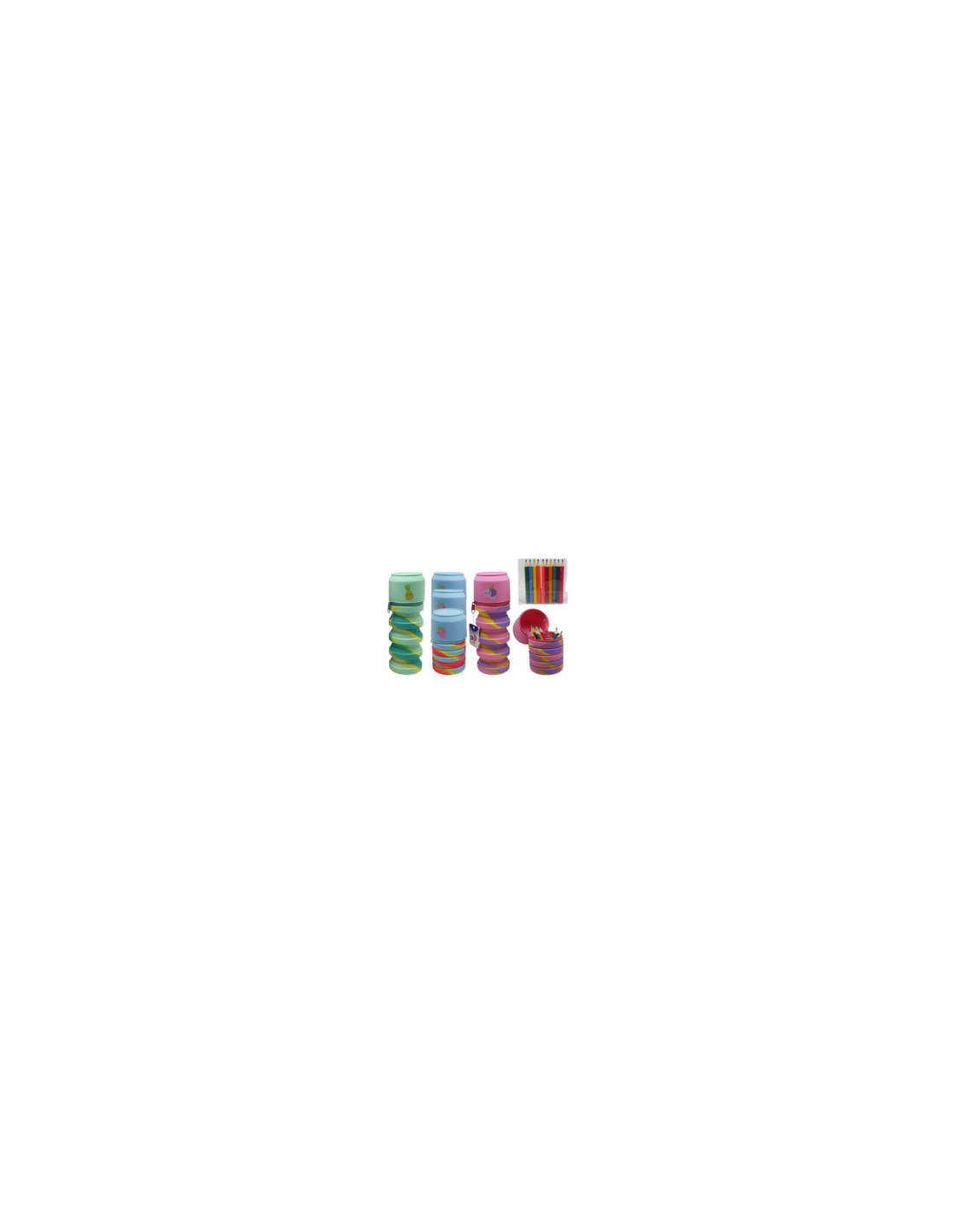 PORTATODO SILICONA RAINBOW EXTENSIBLE + LAPICEROS BISMARK 330188