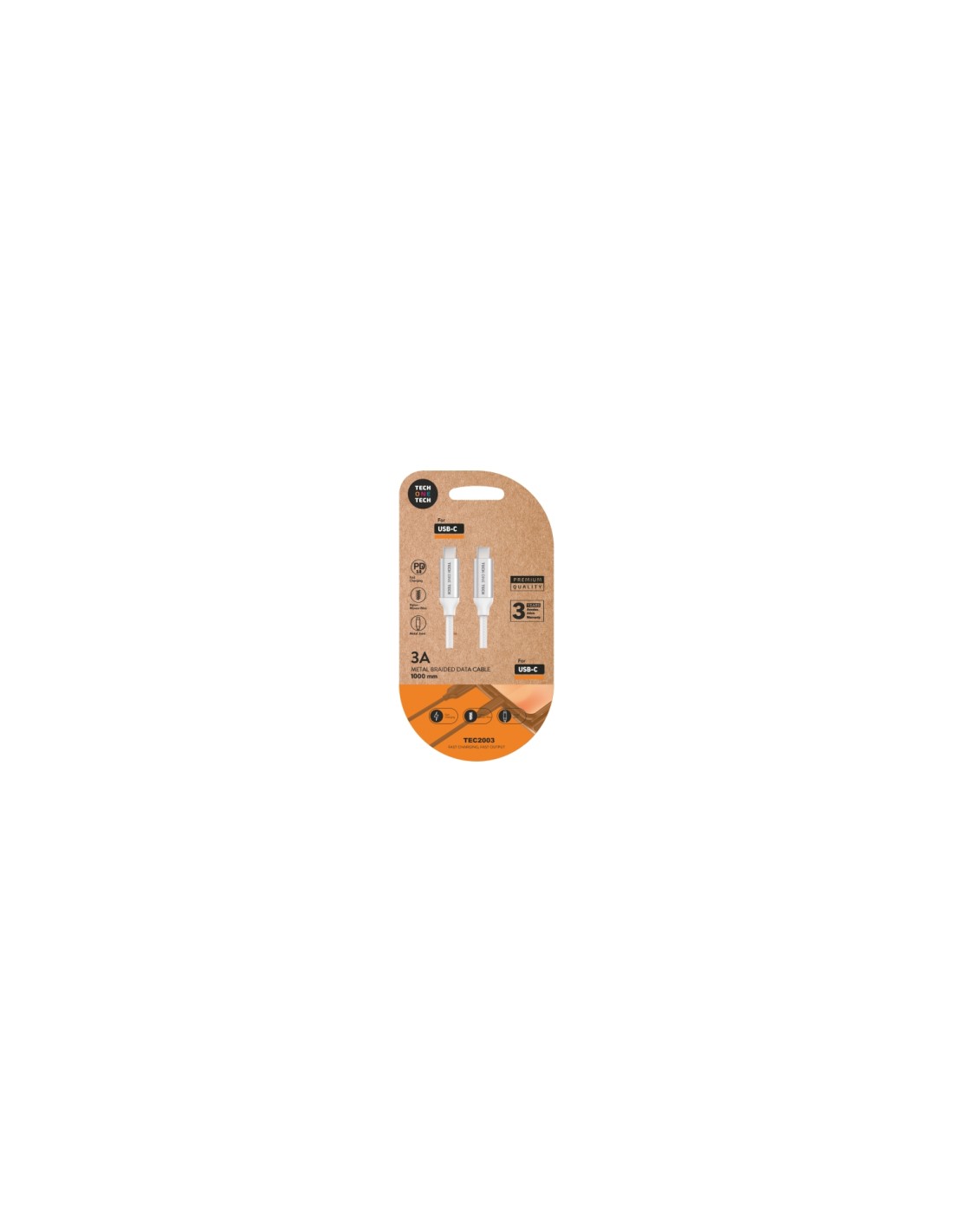 TECH ONE TECH TEC2204 cable USB 1 m USB C Blanco