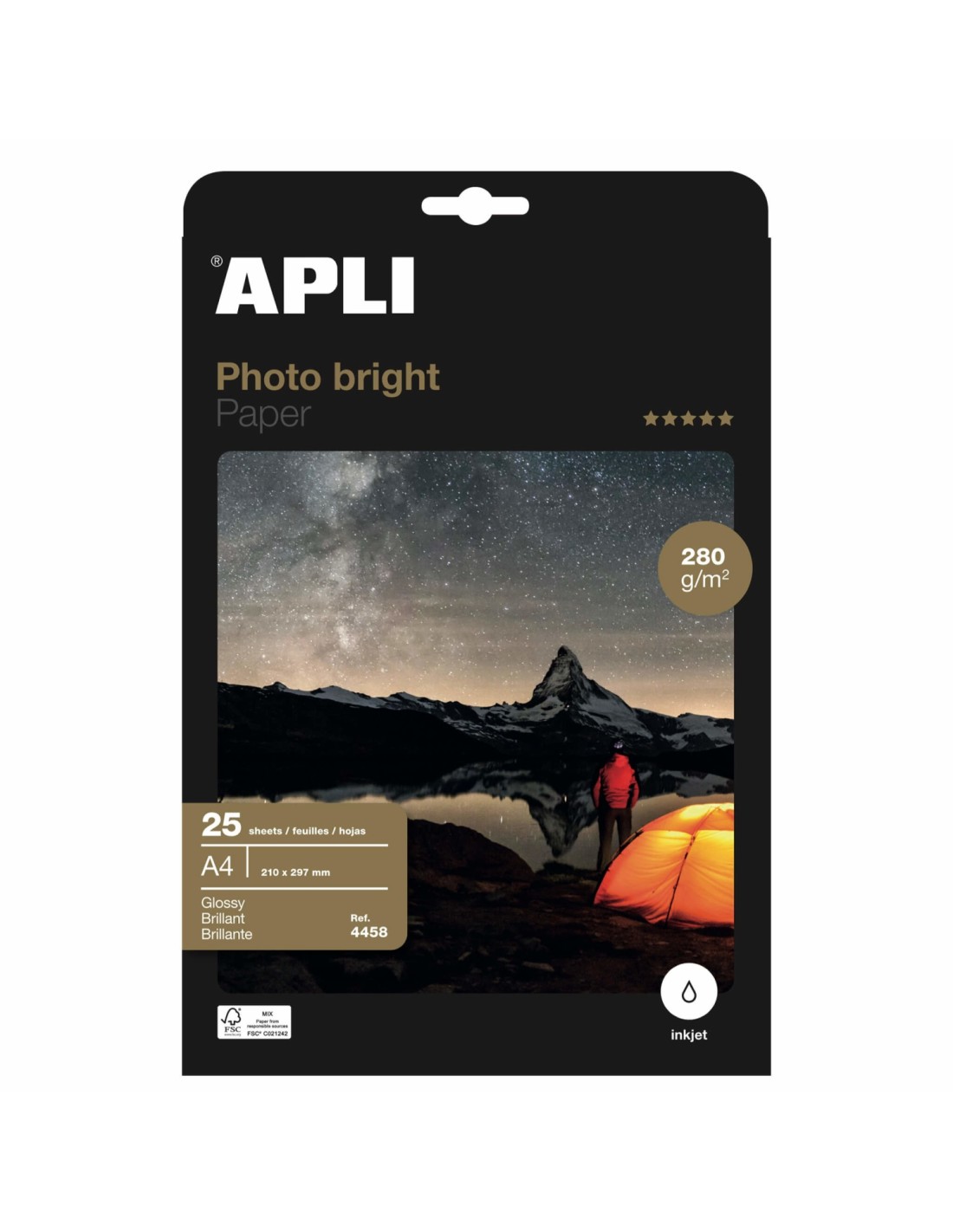 APLI 04458 papel fotográfico Blanco
