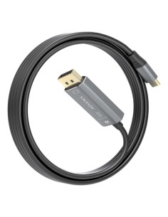 AISENS Cable Conversor Aluminio Bidireccional USB-C A DisplayPort 8K@60Hz, USB-C/M-DP/M, Negro, 1.8m 2