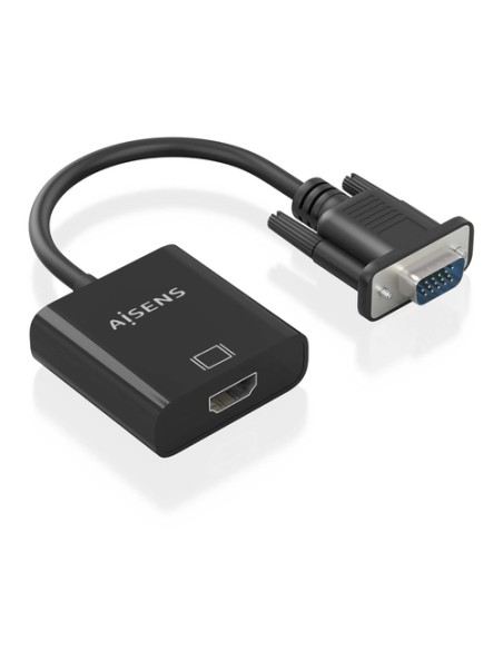 AISENS Cable conversor SVGA+Audio a HDMI, SVGA/M+Jack 3.5/H+USB MicroB/H-HDMI A/H, Negro, 20cm