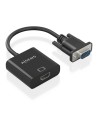 AISENS Cable conversor SVGA+Audio a HDMI, SVGA/M+Jack 3.5/H+USB MicroB/H-HDMI A/H, Negro, 20cm