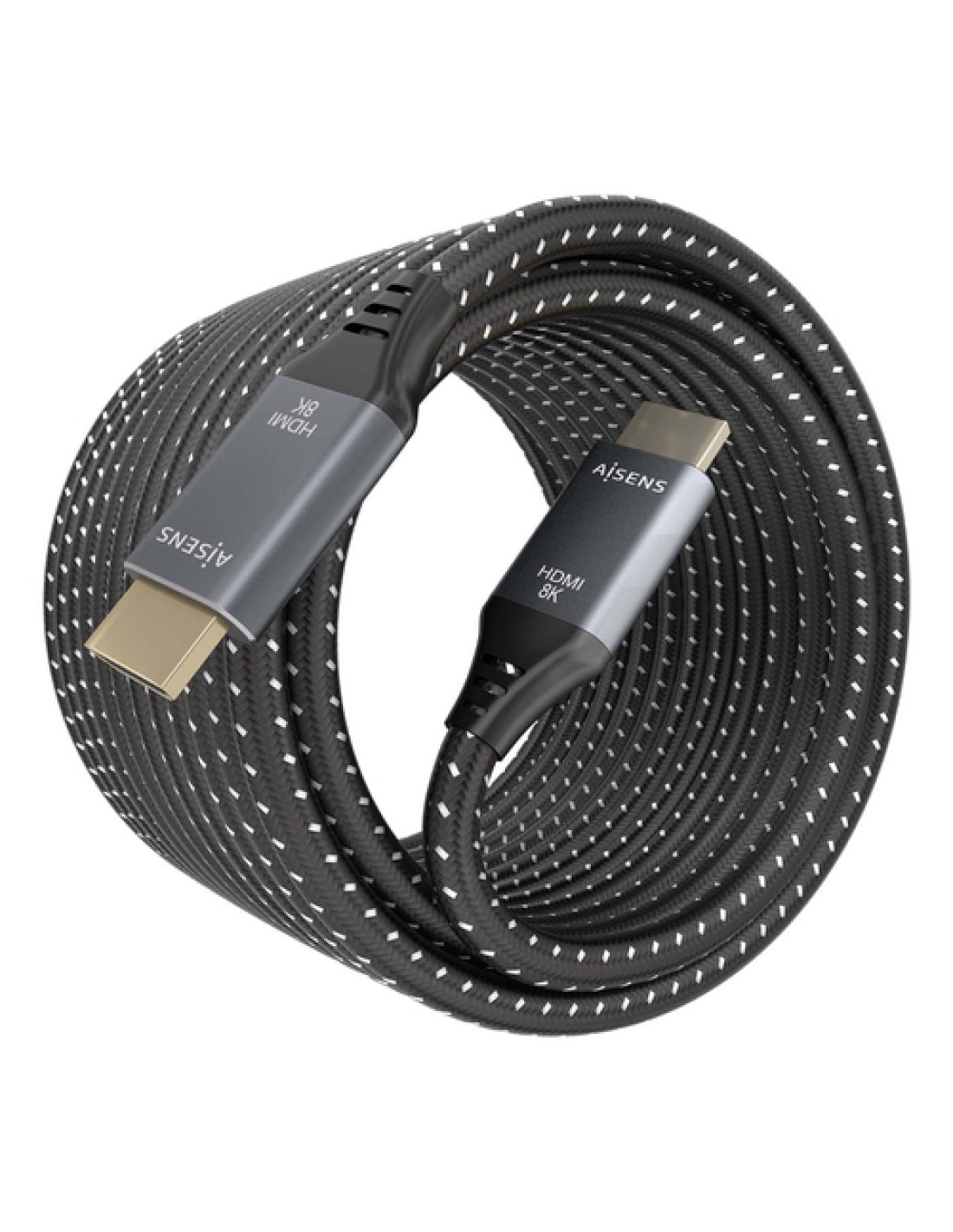 AISENS Cable HDMI V2.1 ultra alta velocidad / HEC 8K@60Hz 48Gbps, A/M-A/M, Gris/Negro, 7.0m