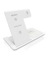 AISENS Cargador Inalambrico USB-C 3 En 1 De 15W Para Movil, Apple Watch, Ariculares Con Estuche De Carga, Blanco
