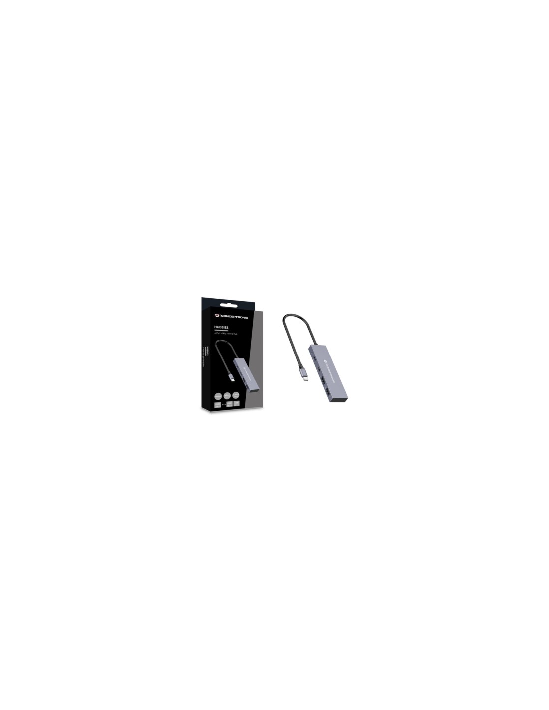 Conceptronic HUBBIES13G hub de interfaz USB 3.2 Gen 2 (3.1 Gen 2) Type-C 10000 Mbit/s Gris