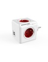 Allocacoc PowerCube Original USB base múltiple 4 salidas AC Interior Rojo, Blanco