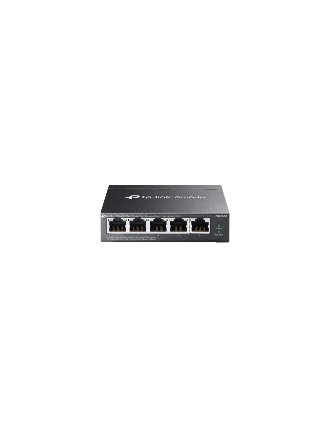 TP-Link Omada ES205G Gestionado Gigabit Ethernet (10/100/1000) Energía sobre Ethernet (PoE) Negro