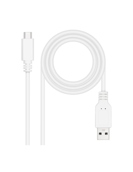 Nanocable Cable USB 2.0 3A, tipo USB-C/M-A/M, Blanco, 0.5 m