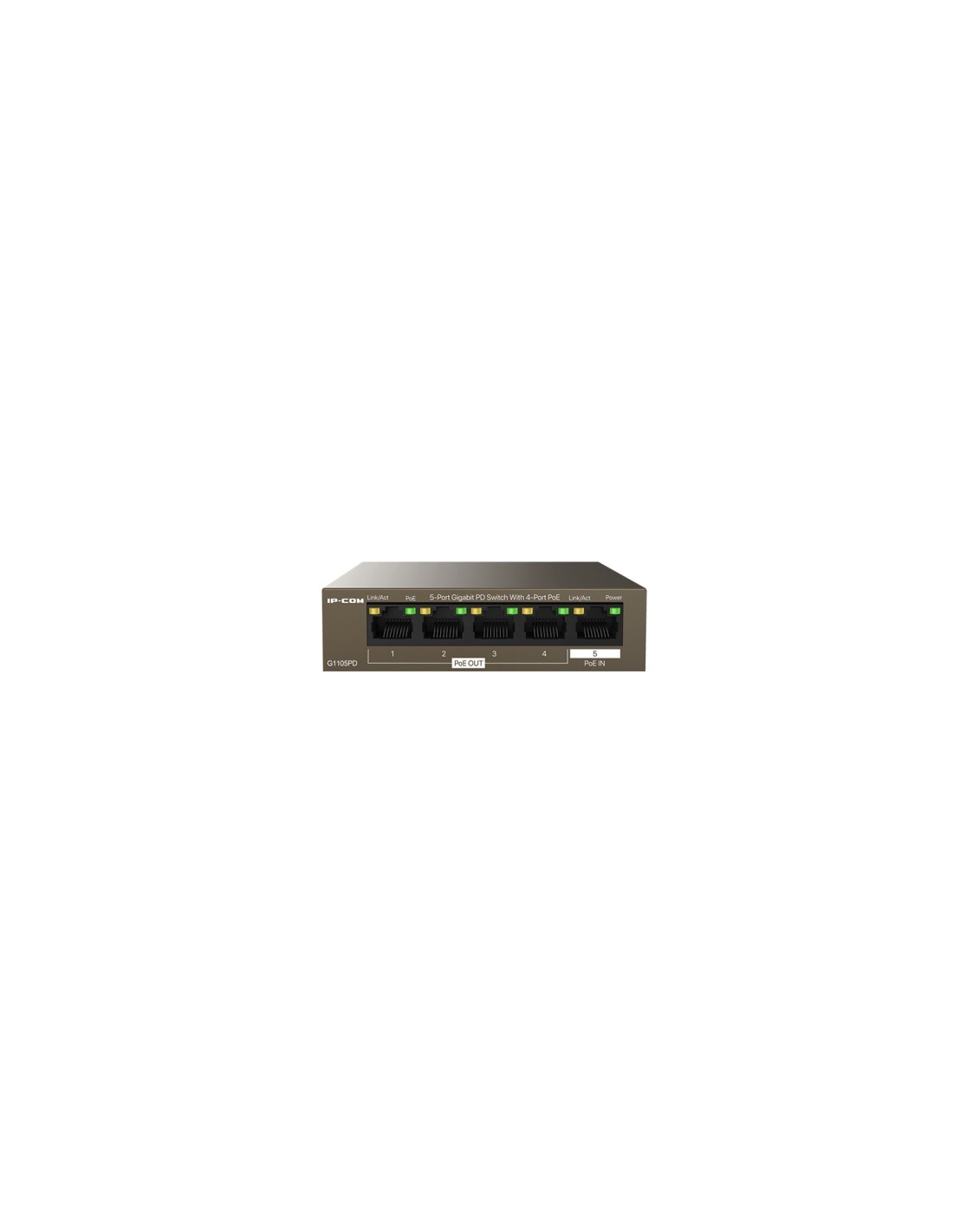 IP-COM Networks G1105PD switch No administrado L2 Gigabit Ethernet (10/100/1000) Energía sobre Ethernet (PoE) Negro