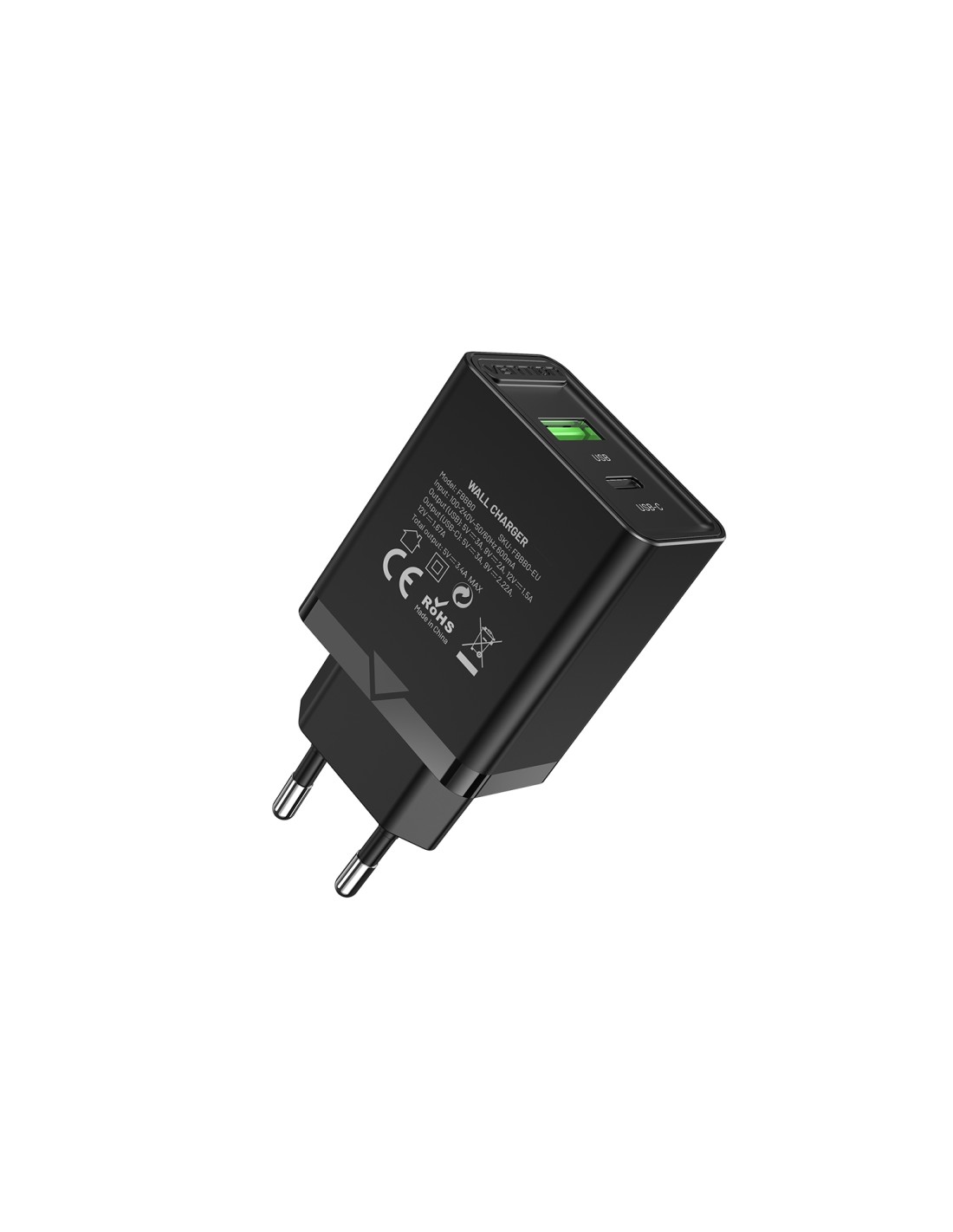 Vention Cargador de Pared FBBB0-EU/ 1xUSB Tipo-C/ 1xUSB/ 20W