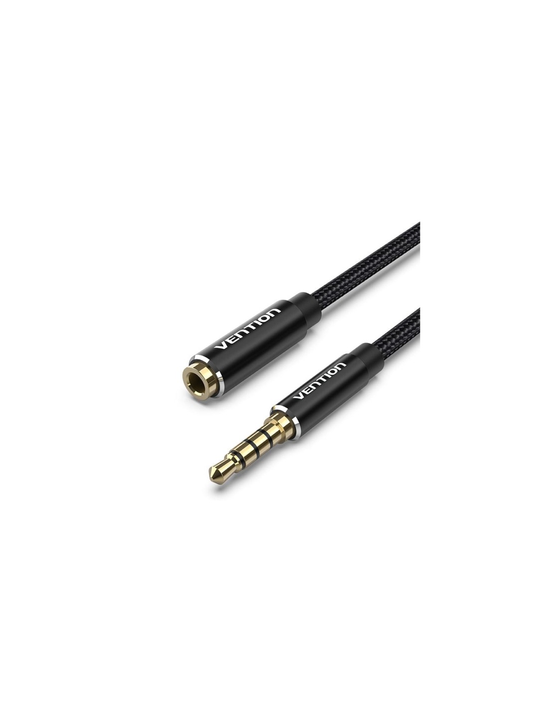 Vention Cable Estéreo BHCBF/ Jack 3.5 Macho - Jack 3.5 Hembra/ 1m/ Negro