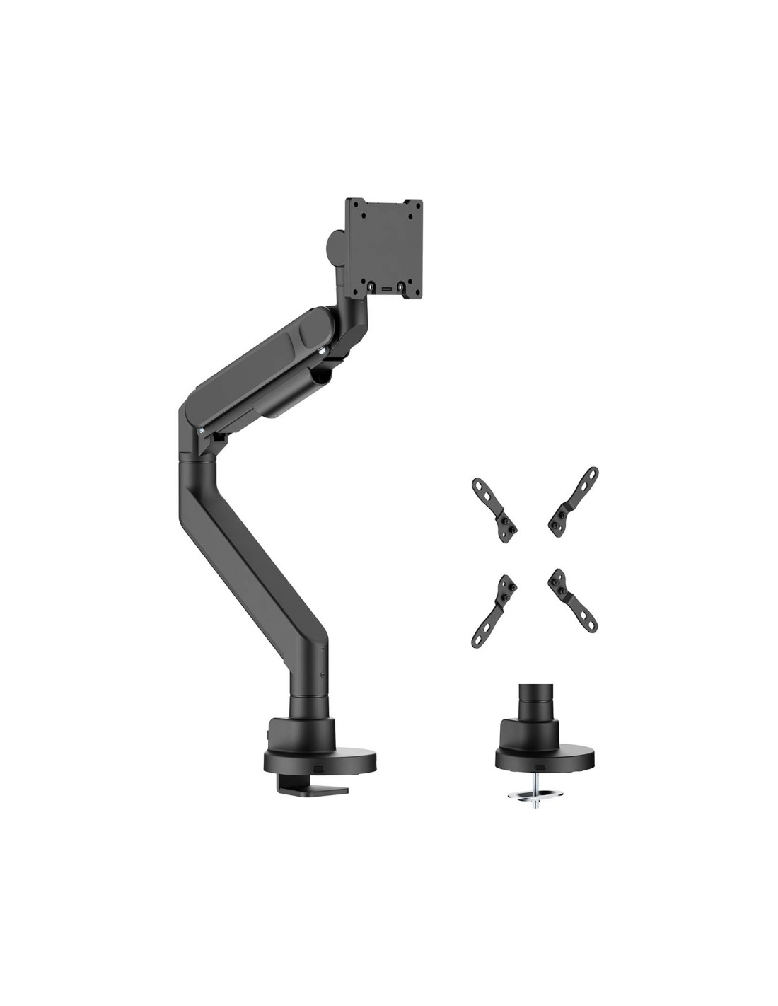 AISENS Soporte de mesa pro contrapeso giratorio e inclinable para monitor/TV 27kg (3 pivotes, 1 brazo) de 24-57, Negro