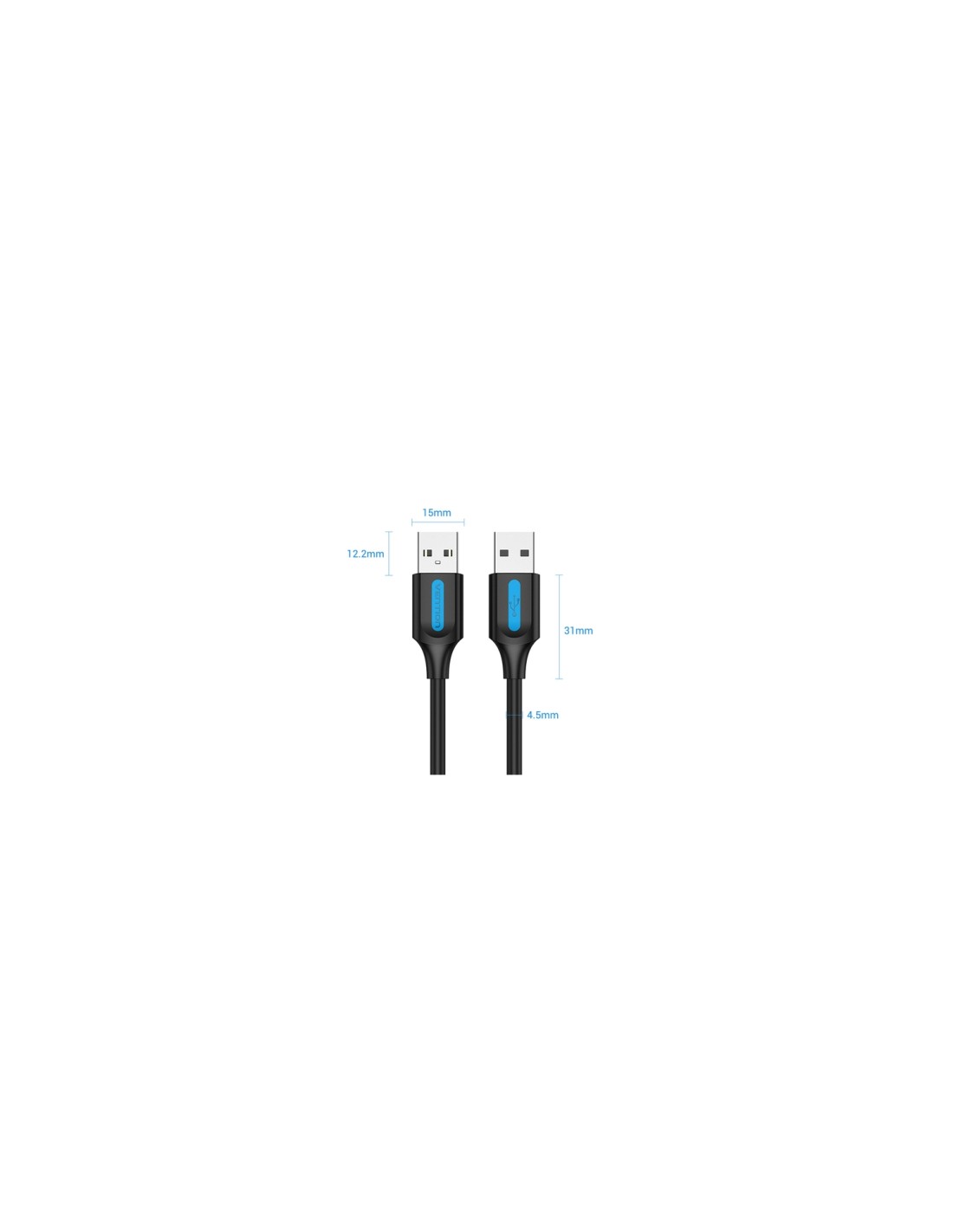 Vention Cable USB 2.0 COJBD/ USB Macho - USB Macho/ 1m/ Negro